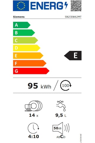Siemens SN23IW62MT 6 Programlı 14 Kişilik Bulaşık Makinesi