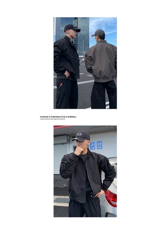 Sonbahar Ve Kış Erkek Antrenör Üniforması Fermuarlı Su Geçirmez Düz Renk Büyük Boy Erkek Ceketi Beyaz