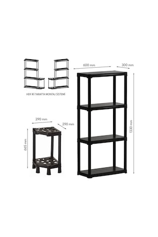 Art Plast T29n+t60/4/s Köşe Fırça Tutucu + 4 Raflı Raf
