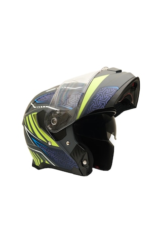 My Helmets Mks002-rgby Güneş Vizörlü Şeffaf Çene Açılır Motosiklet Kaskı Çok Renkli