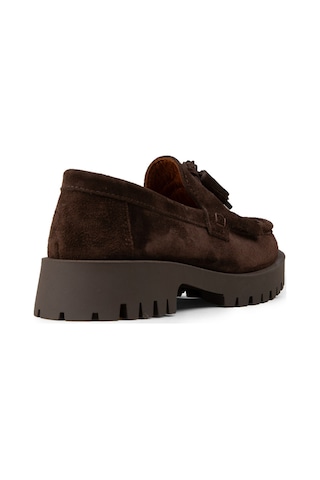 Deery Kadın Hakiki Süet Kahverengi Püsküllü Loafer - 02033zkhvc01 Kahverengi