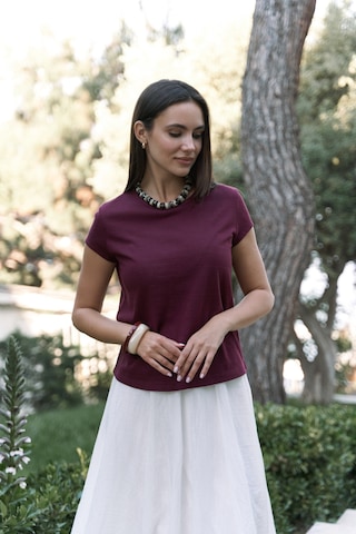 Bohemai Suva Kısa Kol Bordo T-shirt Bordo