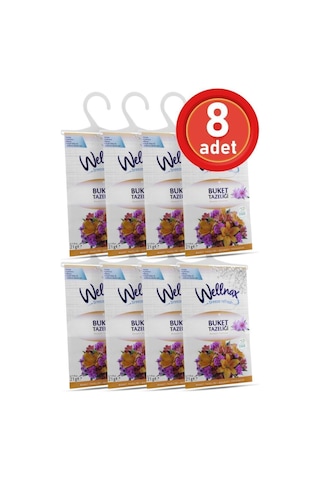 Wellnax Askılı Dolap Ve Çekmece Kokusu Buket Tazeliği 8 Adet