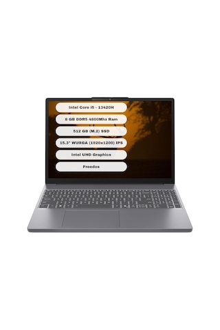 Lenovo Ideapad Slim 3 Intel Core İ5 13420h 8gb 512gb Ssd Freedos 15.3" Wuxga
