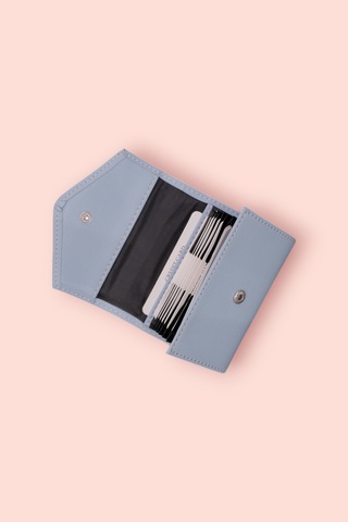 Modica Paris - Vegan Deri Akordiyon Kartlık Cüzdan Şıklık Ve Fonksiyonun Buluştuğu Kusursuz Tasarım Buz-mavisi Mavi