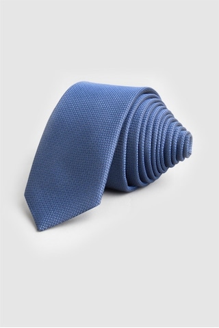 Tudors İnce Kendinden Desenli Erkek Kravat - Indigo İndigo