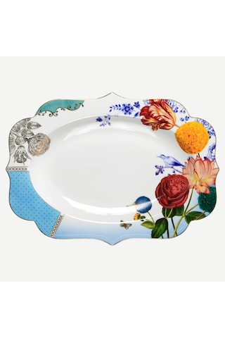 Mavi Porselen Servis Tabağı 40 Cm