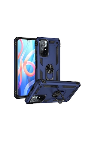 Smcase Xiaomi Redmi 10 2022 Kılıf Vega Yüzüklü Tank Silikon