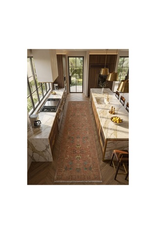 Dekoratif Halı Kaymaz Taban Leke Tutmaz Yıkanabilir Kilim Özel Ölçü Salon Halısı 3051 Çok Renkli