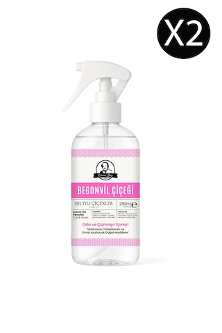 Begonvil Çiçeği Parfümlü Oda Ve Çamaşır Spreyi Ortam Ve Araba Kokusu Spreyi 250ml X 2