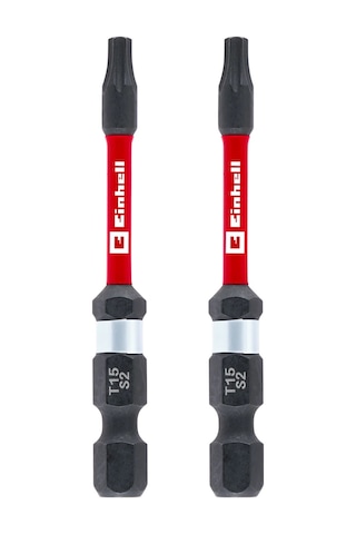 Einhell 2 Parça Çift Torsiyonlu Darbeli Bit Seti 60 mm 49132160, çift torsiyon etkisi, kırmızı renk halkası, E 6.3 şaft