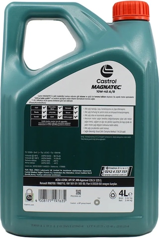 Castrol Magnatec 10W-40 Sentetik Motor Yağı
