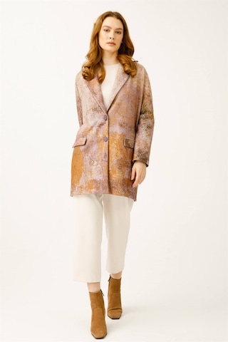 Özel Desenli Keçe Ceket Kaban Lila-lila Lila