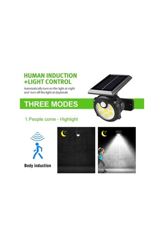 Tongxida Gece Işık Toprak/bina Duvar Lambası 42cob, 3 Beyaz Işık Modu, 2x1200mah Batarya, Ip65 Koruma, 270 Algılama