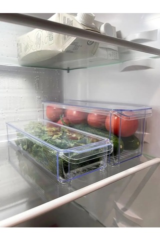 Idea Buzdolabında Saklama Kabı Şeffaf 2'li 19900615 Beyaz