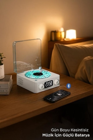 Torima Q3 Bluetooth 5.0 Dijital Saatli Pikap Tasarımlı Radyolu Şarjlı Hoparlör