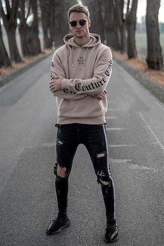 Camel Baskılı Kapşonlu Sweatshirt 2877