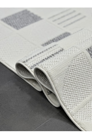 Woolen Halı Venis Bukle Halı 8804 Grı Renkli