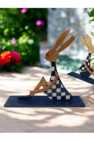 Ahşap Tavşan Ailesi, Tavşan Sofra Sunumu, Çocuk Odası Dekor, Deko