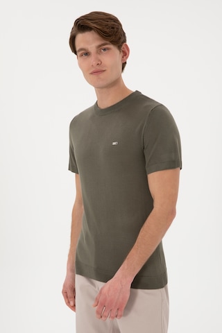 U.S. Polo Assn. Erkek Slim Fit Bisiklet Yaka Koyu Haki Tişört 50306456-VR111