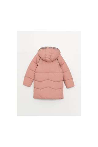 LC Waikiki Lcw Kids Pembe Kapüşonlu Kız Çocuk Kaban Dusty Rose
