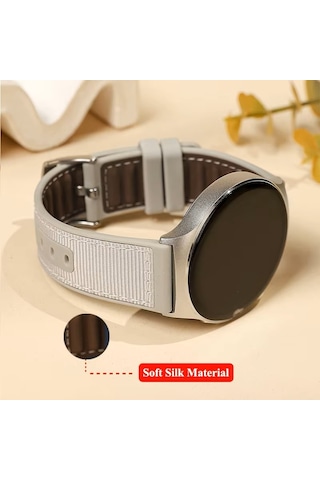 Samsung Galaxy Uyumlu Watch 4 5 6 7 Fe 40 40 44 Classic 42 43 46 47 Mm Kordon Lansman Kumaş Dikişli Silikon 102