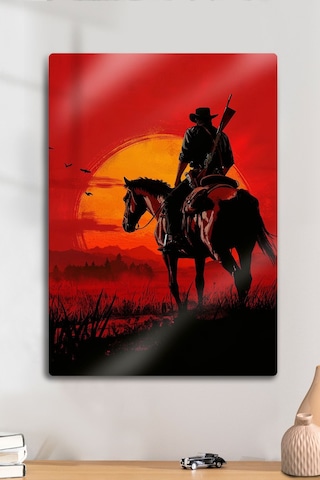 Metal Baskı Parlak Duvar Tablosu - Rdr2 - Red Dead Redemption 2, Oyun Posteri