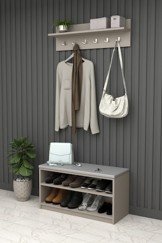 Asra Trend Puflu Ayakkabılık Ve Askılık A-34 Kül Gri Kül Gri