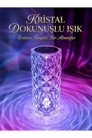Kumandalı Ve Dokunmatik Kristal Masa Lambası Diamond Table Lamp Usb Charging Touch Lamp