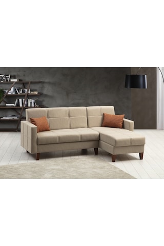 Minarmobilya Polya Sandıklı Bazalı L Köşe Koltuk - Bej