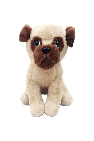 Oyuncak Peluş Buldog Köpek 35 Cm Açık Kahverengi
