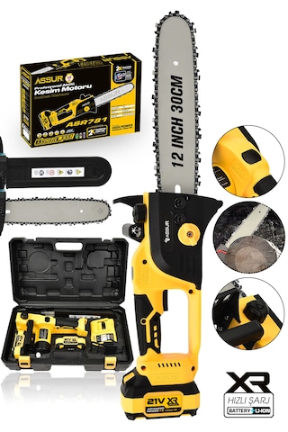 Assur ASR781 21 V Çift Akü Testere Sarı