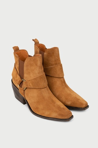 Deery Kadın Hakiki Süet Taba Renk Western Bot - Z1563ztbac01 Taba