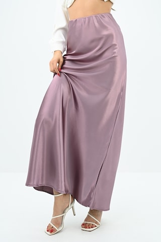 Koza Butik Kadın Dökümlü Saten Etek 6275-24 001