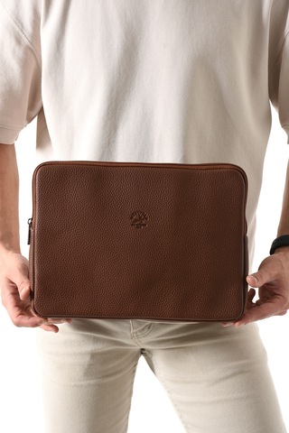 Westpolo Vegan Deri Unisex Laptop, Evrak Çantası - 6077 Taba