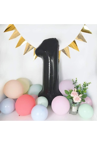 3 SİYAH RAKAM FOLYO BALON 34" Inc 82 cm