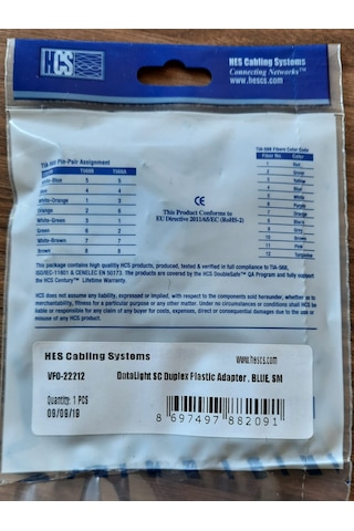 Hcs Datalight Sc Dupleks Plastik Adaptör . Mavi. Sm