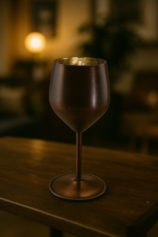 Cuvesta Modern El Yapımı Bakır Oksit Renk Kokteyl Bardak 20x8cm Siyah