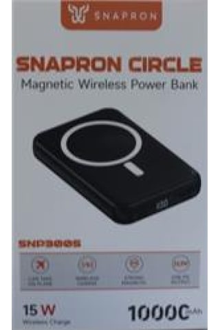 Snapmax Snp-3005 10.000 Mah Kablosuz Hızlı Şarj Magsafe Powerbank Led Ekranlı Çoklu Girişli Siyah