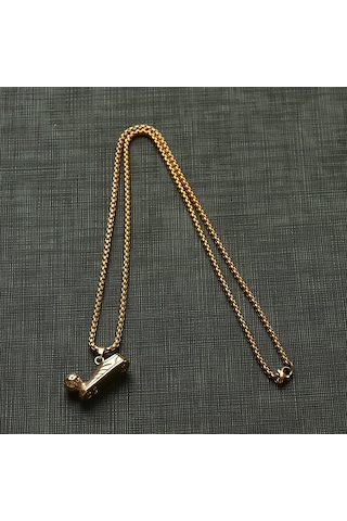 Erkek Kolye Çelik Gol Kralı Futbolcu Takı Aksesuar k24 t5 Çelik