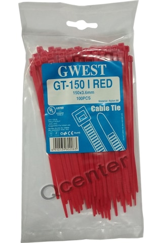 Gwest 3.6X150Mm 15Cm Renkli Plastik Kablo Bağı 100 Adet Siyah