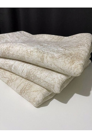 Koltuk Çekyat Örtüsü Krem Damar Desenli Kaymaz Taban Süngerli Üst Kumaş Kadife