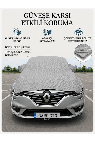 Gard Oto Universal Sedan Araç Brandası Su Geçirmez Gri 1X1-Gri