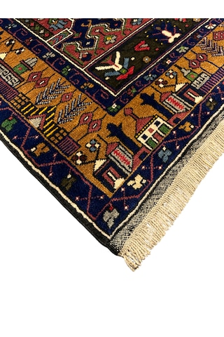 El Dokuma Yahyalı Büyük Mihraplı 115x210 Antika Kök Boya Halı