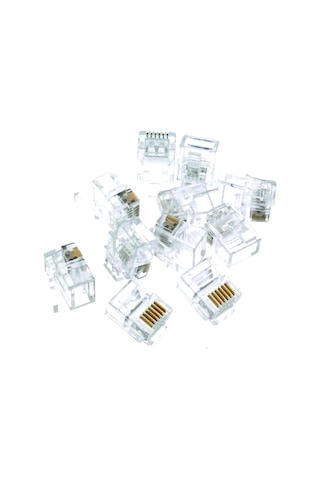 Tek-iş 6p6c Rj12 Rj11 Telefon Plug Konnektör 25 Adet