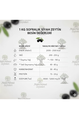 1 Kg 220/240 Dane Siyah Zeytin