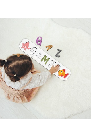 Bk Toys Çocuklara Özel Isimli Ahşap Eğitici Yapboz Puzzle-6