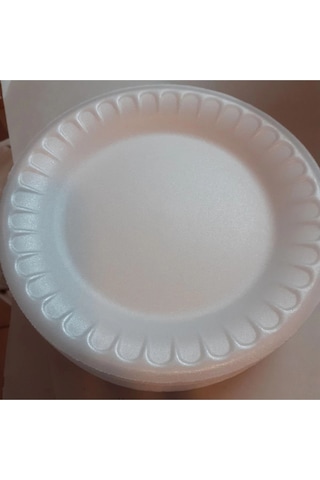 Beyaz Köpük Tabak Yuvarlak 10 Adet Kullan At Piknik Tabağı