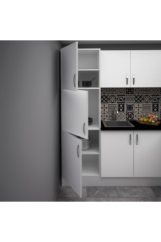 60 Cm Beyaz Melamin Boy Dolap H210