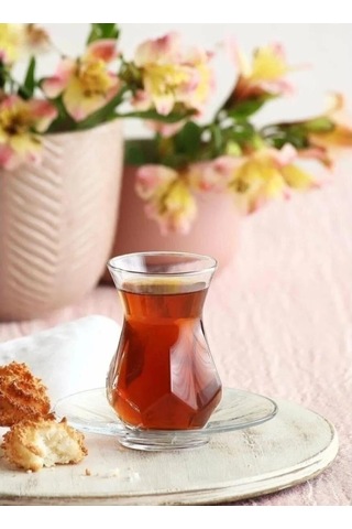 Lav Alya 24 Parça 12 Kişilik Çay Seti Şeffaf